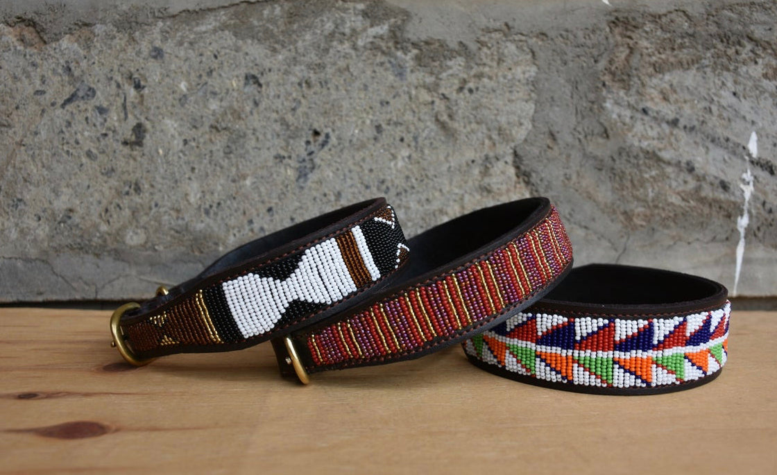 Hundehalsband Perlen Maasai Kollektion alle Designs