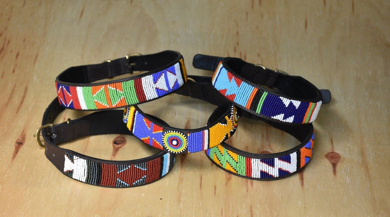 Hundehalsband Perlen Maasai Kollektion alle Designs