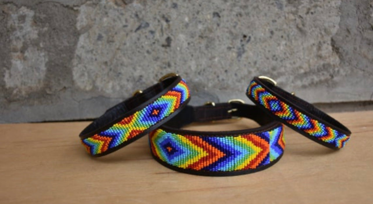 Hundehalsband Perlen Maasai Kollektion alle Designs