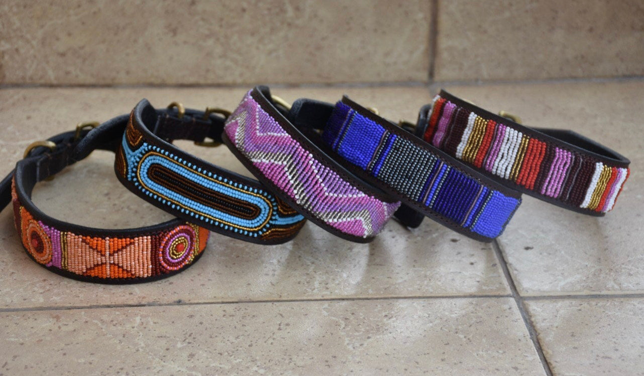 Hundehalsband Perlen Maasai Kollektion alle Designs