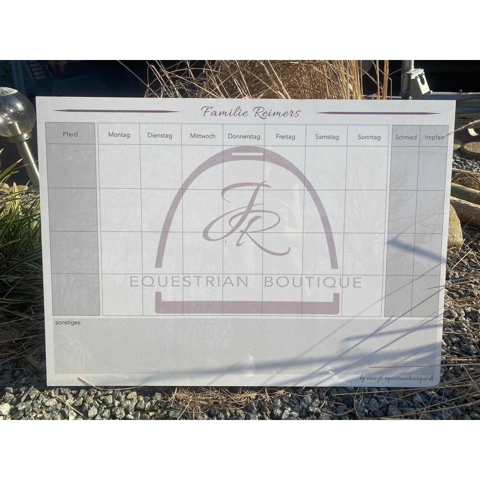 individuelle Stalltafel / Whiteboard