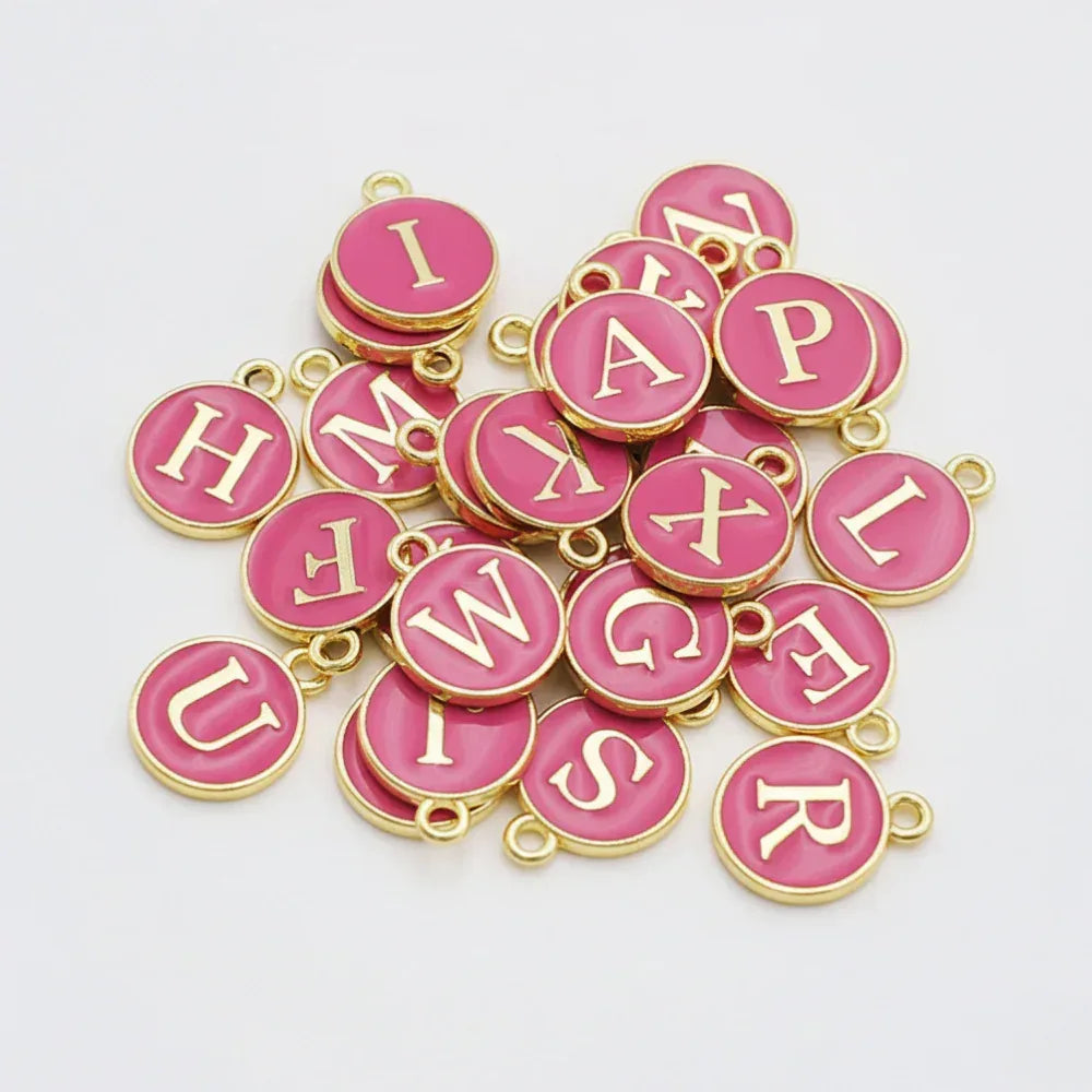 SERIFEN BUCHSTABEN Charm - pink gold