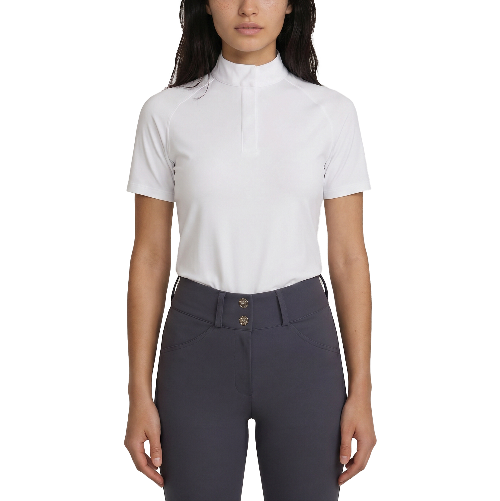 Turnier Bluse Damen Classic Kurzarm
