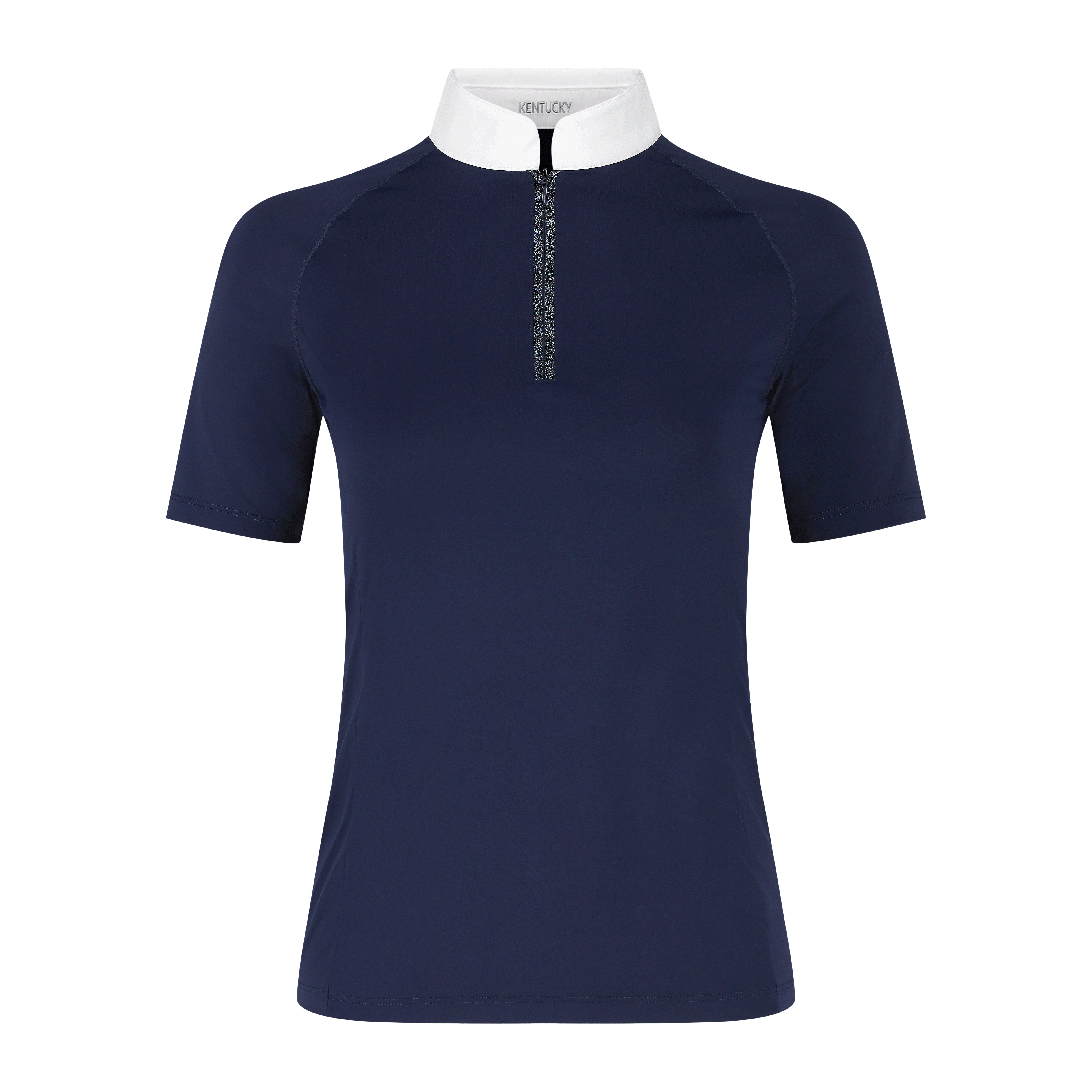 Turnier Bluse Damen Classic Mit Glitzer Reisverschluss Kurzarm
