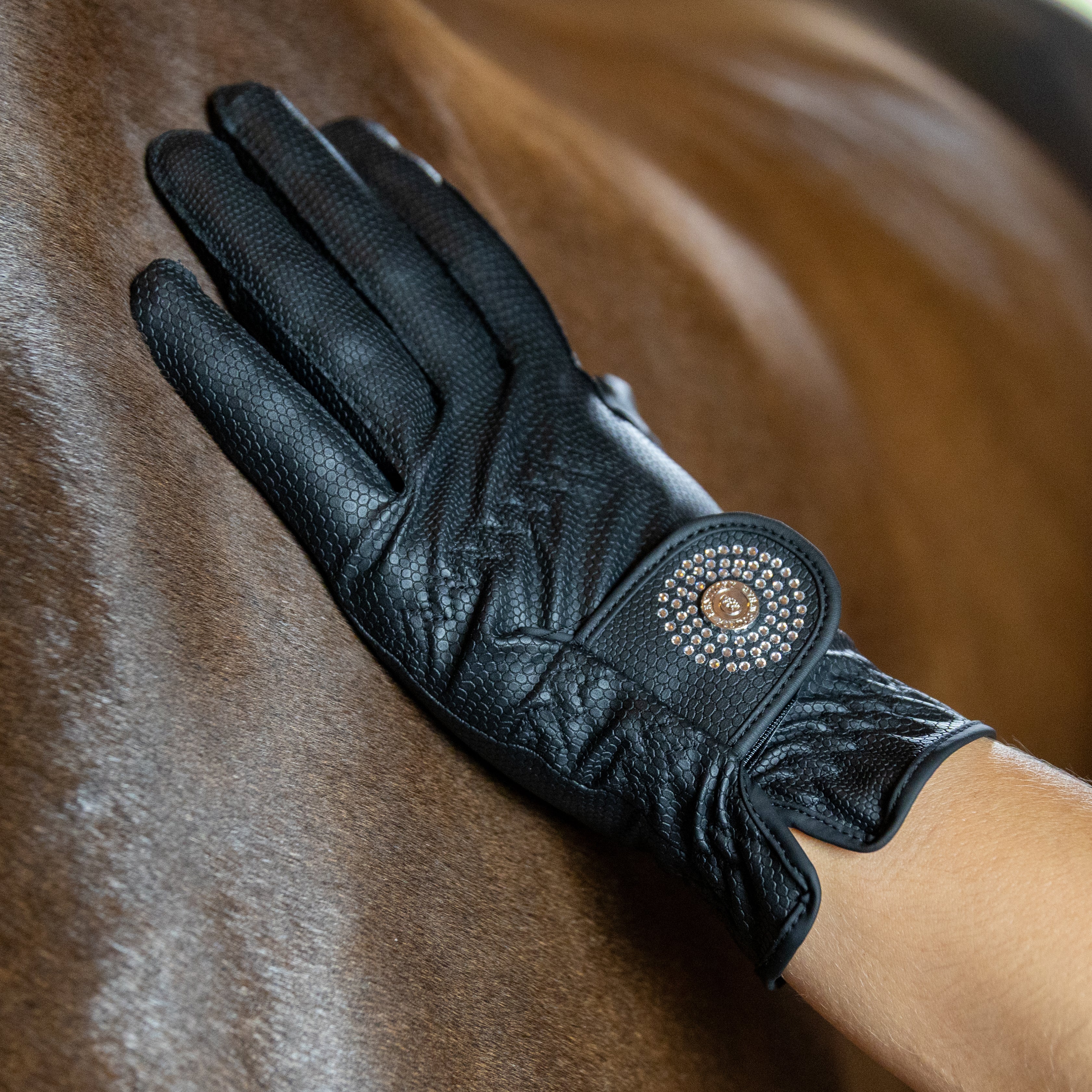 Reithandschuhe Grip Glitzer