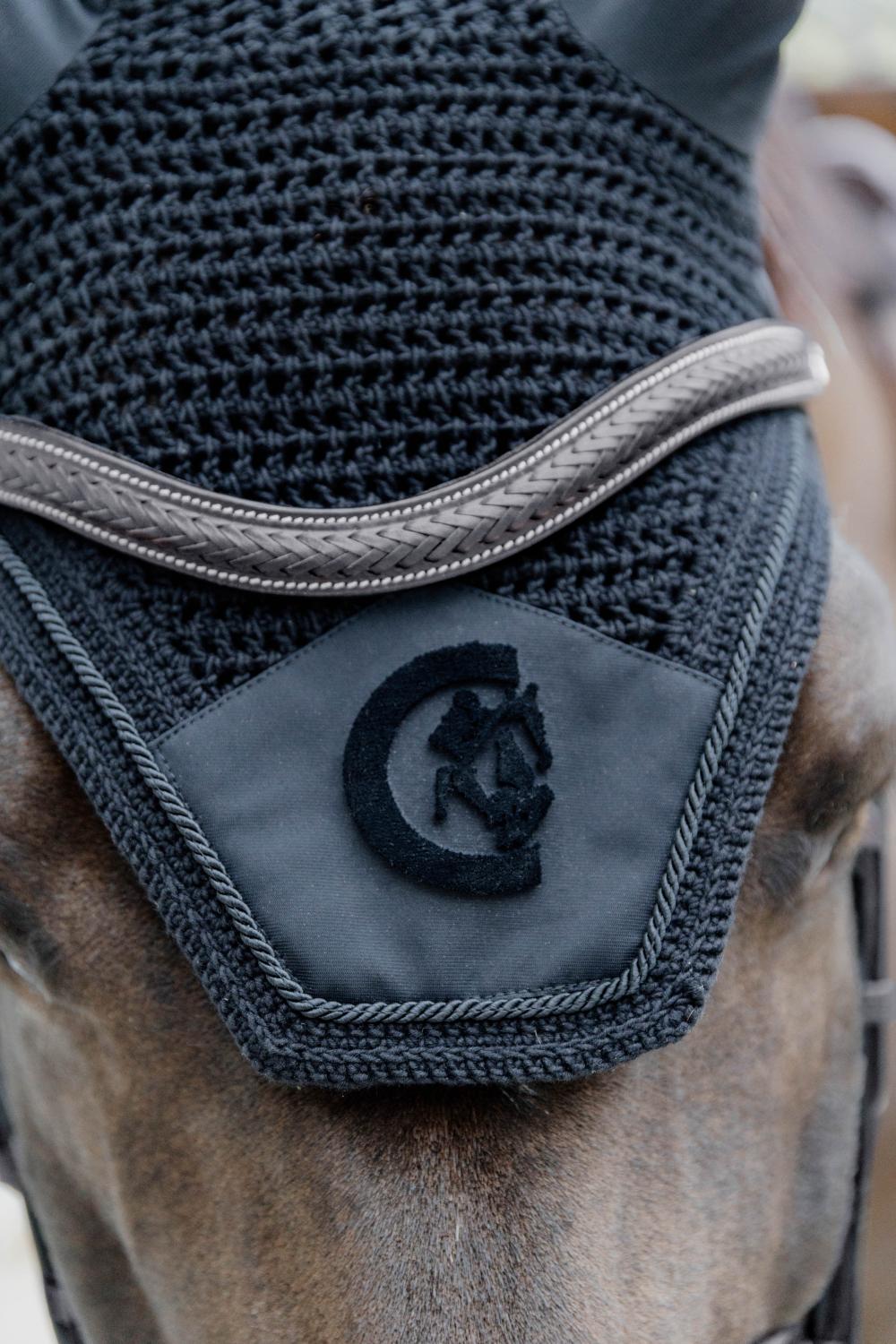 EXION Dressurtrense Mit Geflochtenem Stirnband & Anti-Druck-Krönstück – Inkl. Netzzügel