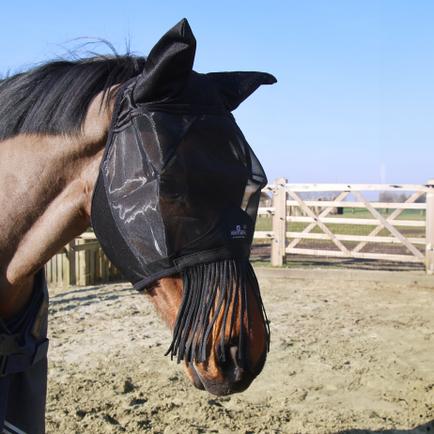 Fliegenmaske classic mit Ohren und Nasenfransen - Kentucky Horsewear