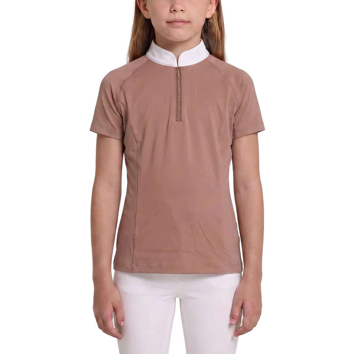 Turniershirt Mädchen Classic Kurzarm Mit Glitzerreissverschluss