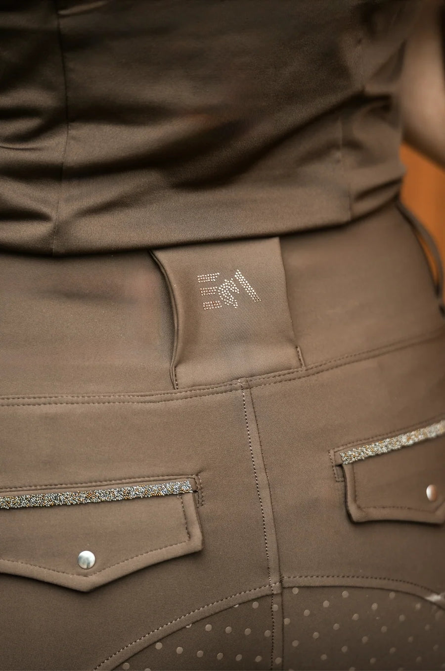 All-inclusive Reitleggings Crystal - schokoladenbraun – Bund und Passform